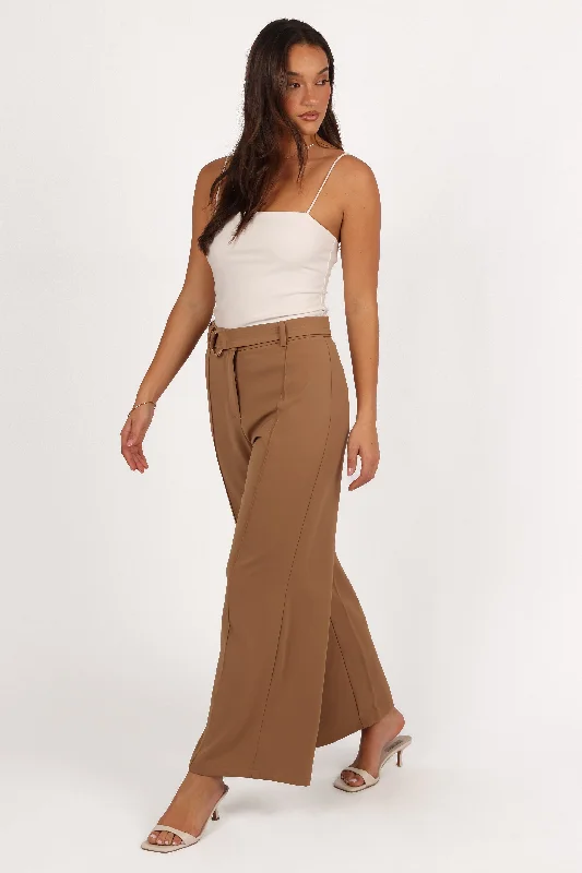 Elaine Belted Pant - Mocha