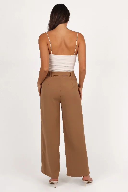 Elaine Belted Pant - Mocha