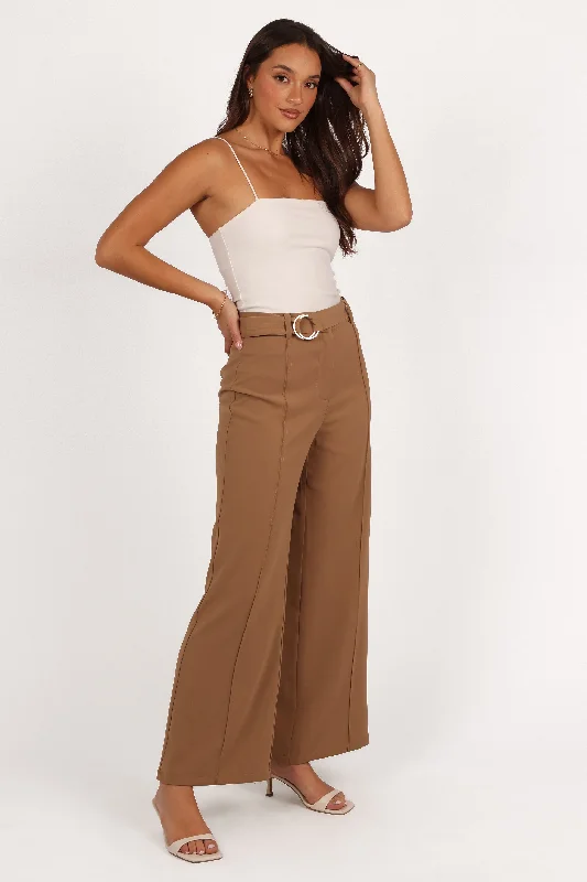 Elaine Belted Pant - Mocha