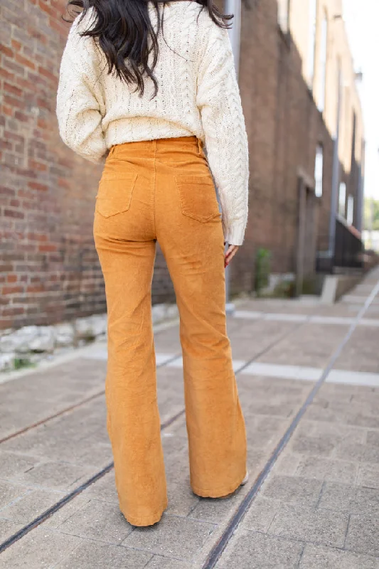 I Can't Forget Camel Button Fly Corduroy Pants