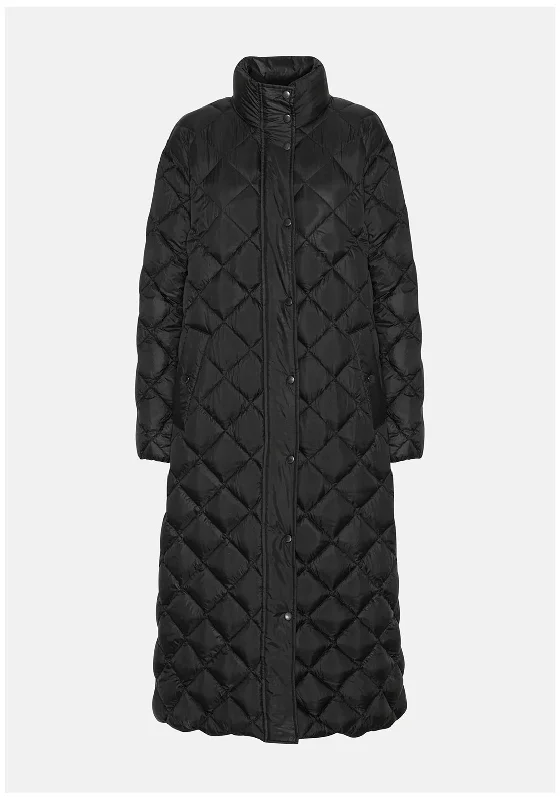 Ilse Jacobsen Walk 04 Long Quilted Coat, Black