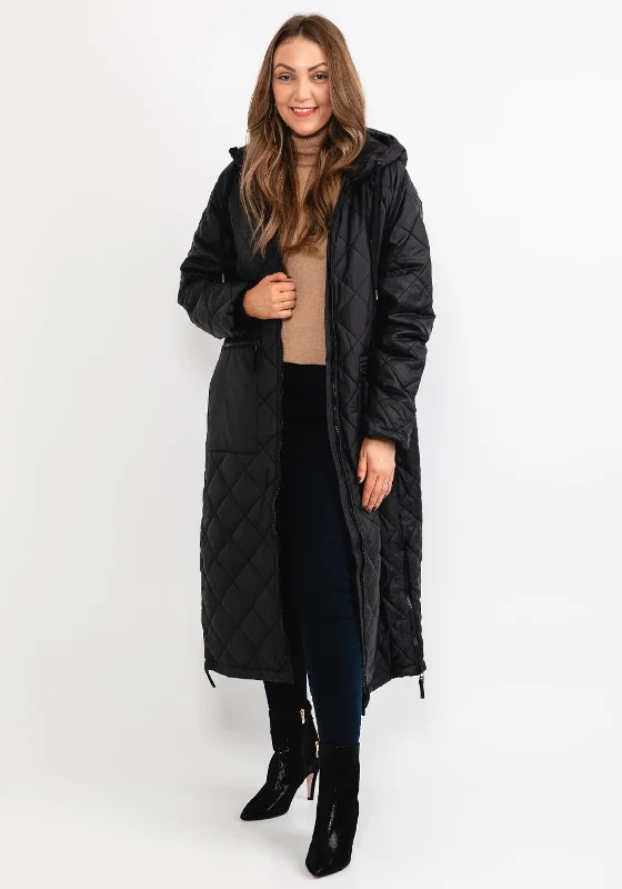 Ilse Jacobsen Aerial Quilted Long Coat, Black