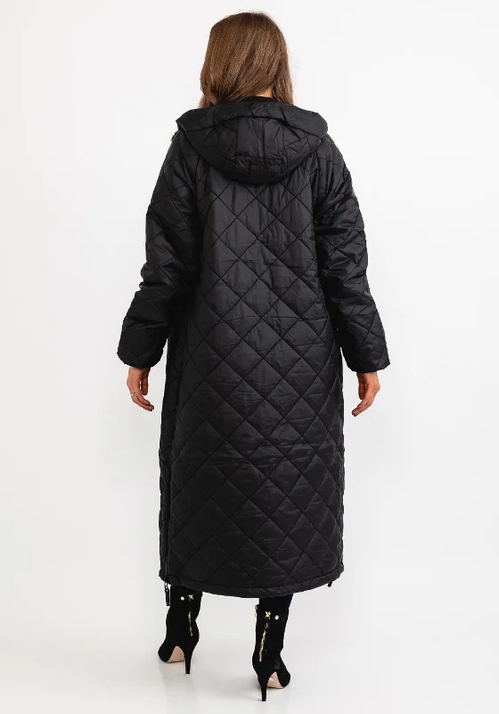 Ilse Jacobsen Aerial Quilted Long Coat, Black