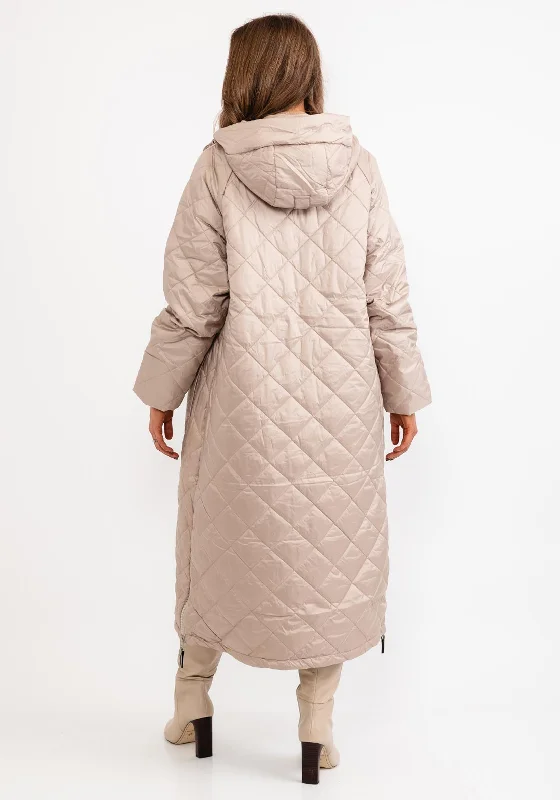 Ilse Jacobsen Aerial Quilted Long Coat, Cobblestone