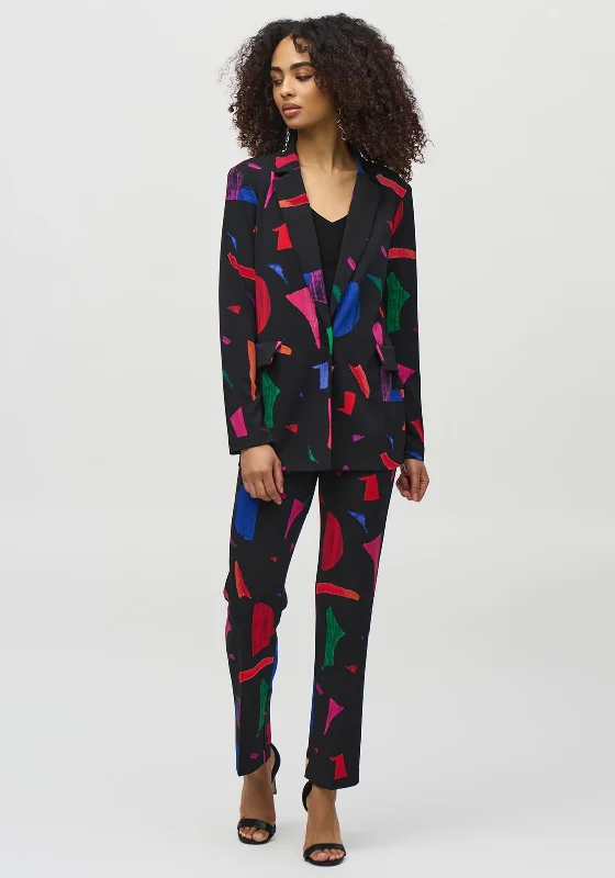 Joseph Ribkoff Abstract Print Jersey Blazer, Black