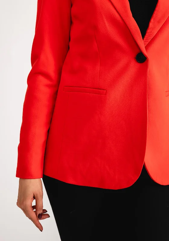 Kaffe Single Breasted Blazer, Fiery Red