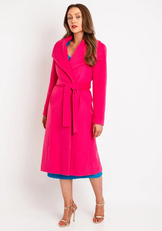 Kate Cooper Belted Waist Long Coat, Pink