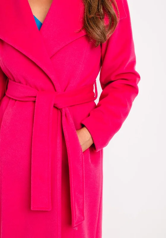 Kate Cooper Belted Waist Long Coat, Pink