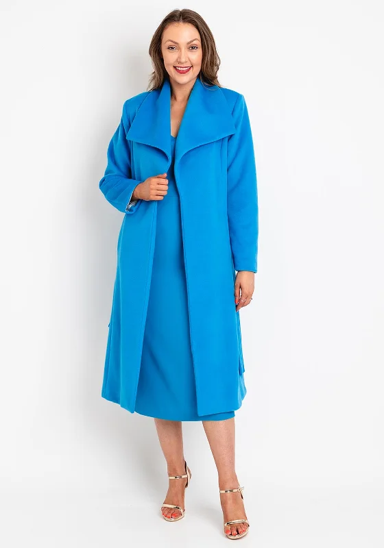 Kate Cooper Belted Waist Long Coat, Blue