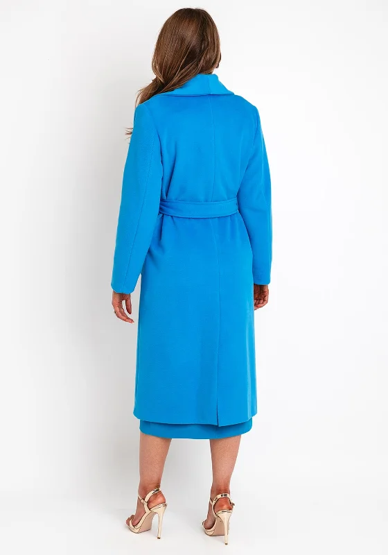 Kate Cooper Belted Waist Long Coat, Blue