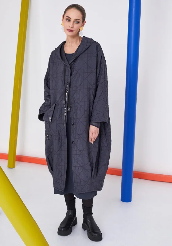 Naya Oversized Quilted Coat, Navy