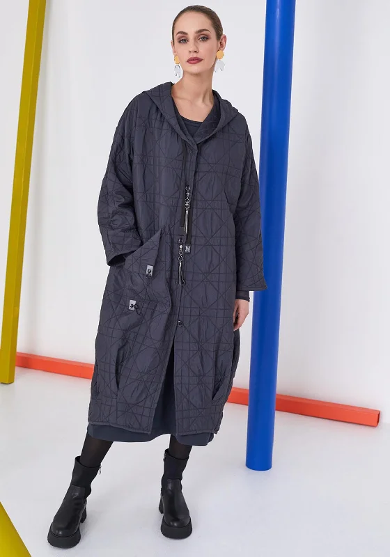 Naya Oversized Quilted Coat, Navy