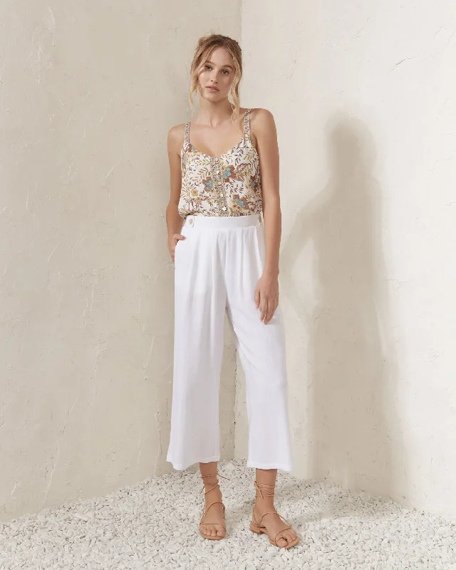 Quincy White Wide Leg Pants