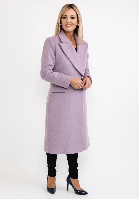 Setre Double Breasted Long Coat, Lilac