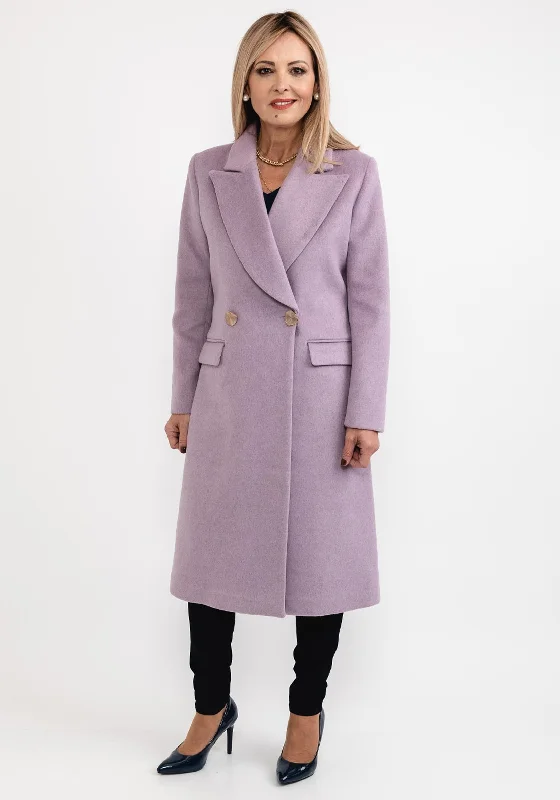 Setre Double Breasted Long Coat, Lilac