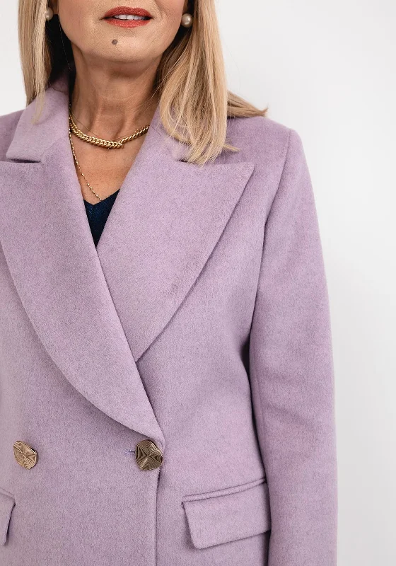 Setre Double Breasted Long Coat, Lilac