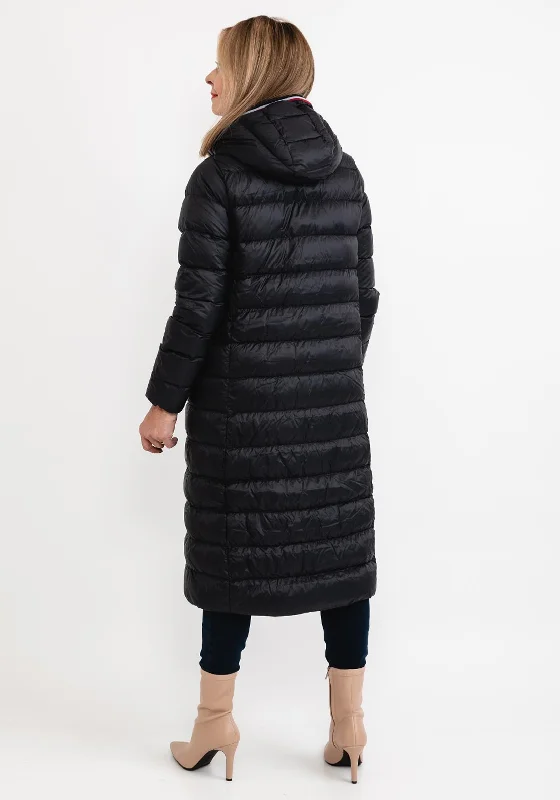 Tommy Hilfiger Womens Down Quilted Long Coat, Black