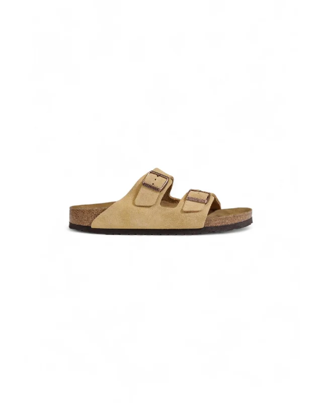 Birkenstock Beige Suede Buckle/Bow Slippers