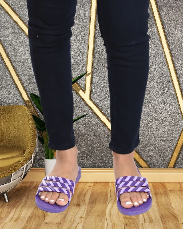 Purple Zebra Striped Slides