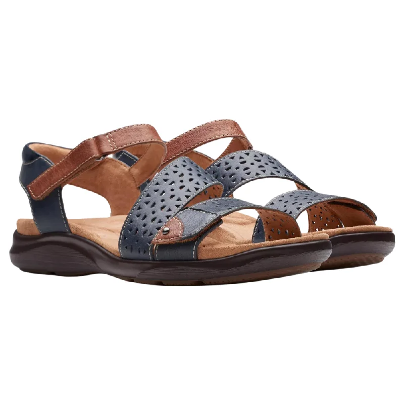 Clarks Kitly Way Navy Leather Sandal (Women's)