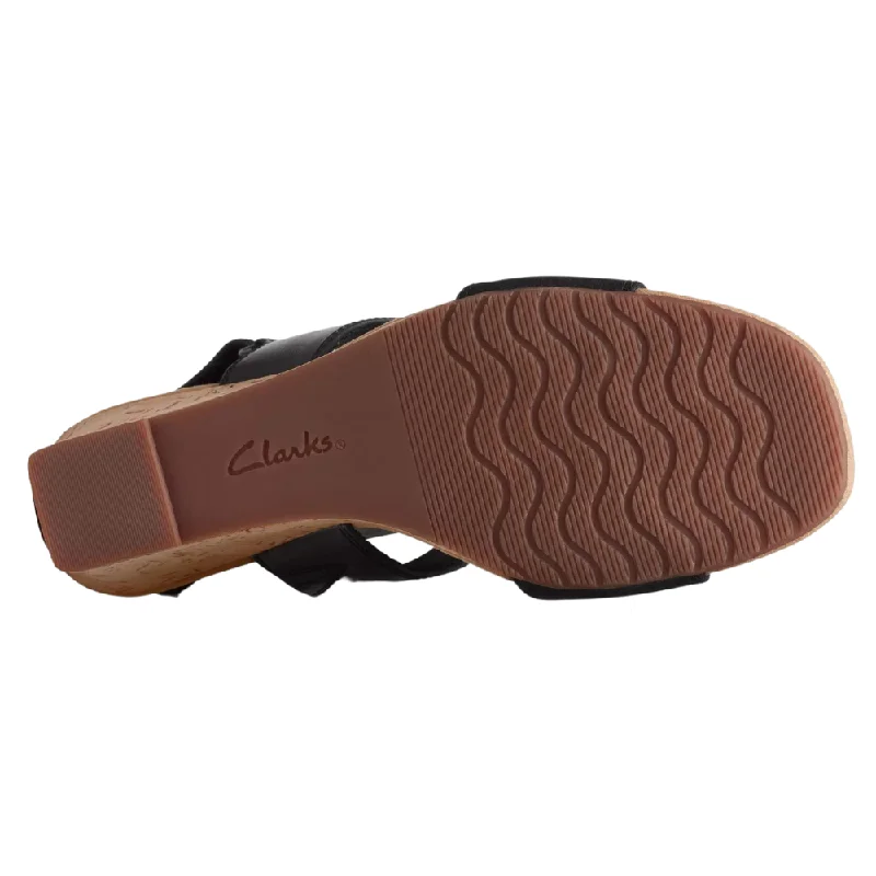 Clarks Kyarra Faye Black Leather Sandal (Women's)