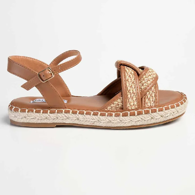 Madison Lylah Crossover Espadrille Sandal - Chocolate