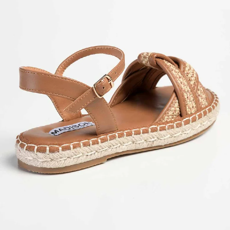 Madison Lylah Crossover Espadrille Sandal - Chocolate