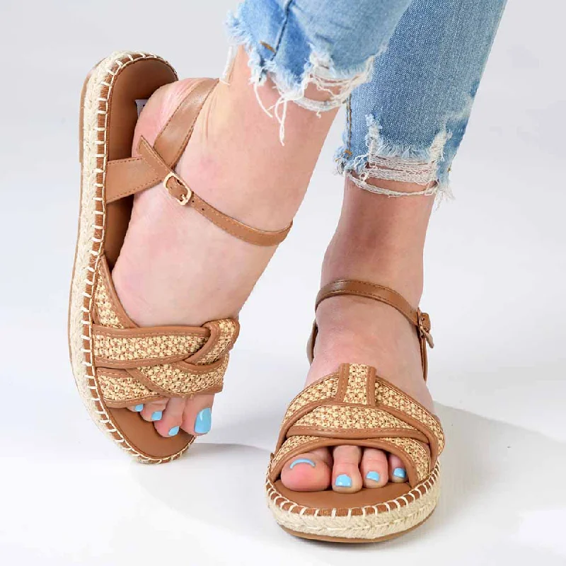 Madison Lylah Crossover Espadrille Sandal - Chocolate