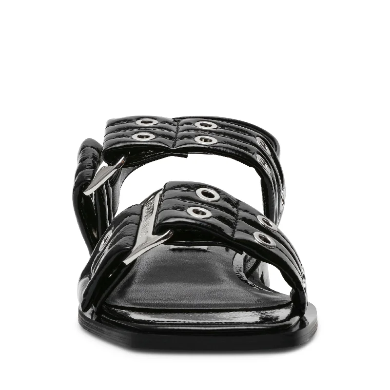 Saria Flat Sandals BLACK PATENT