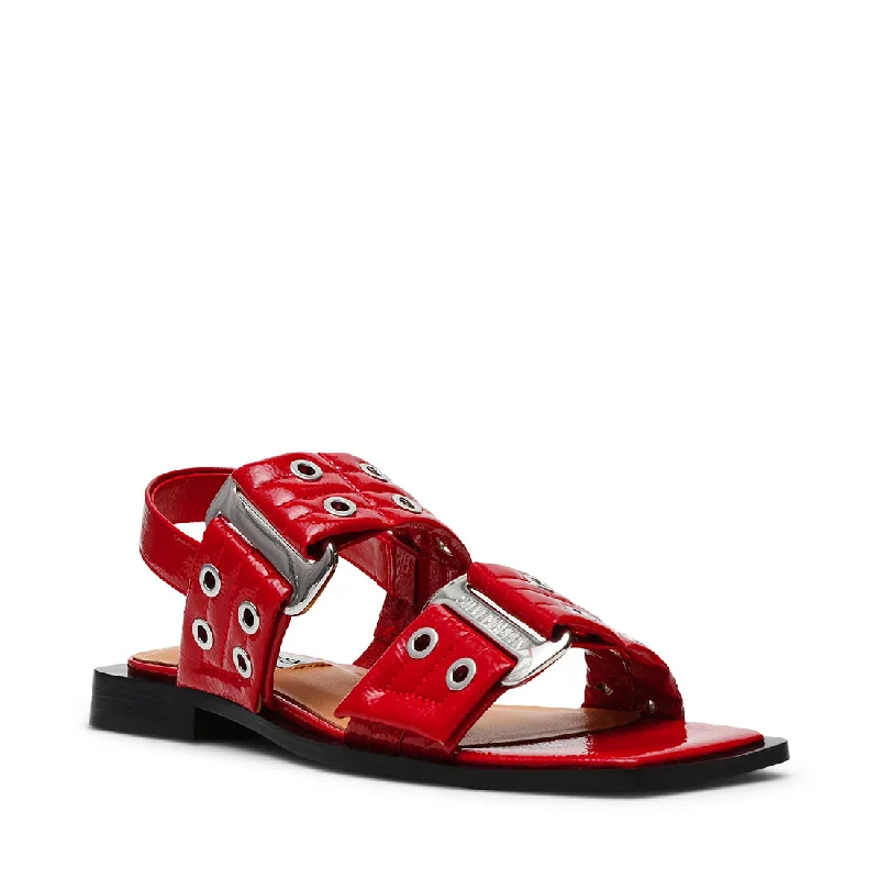 Saria Flat Sandals RED PATENT