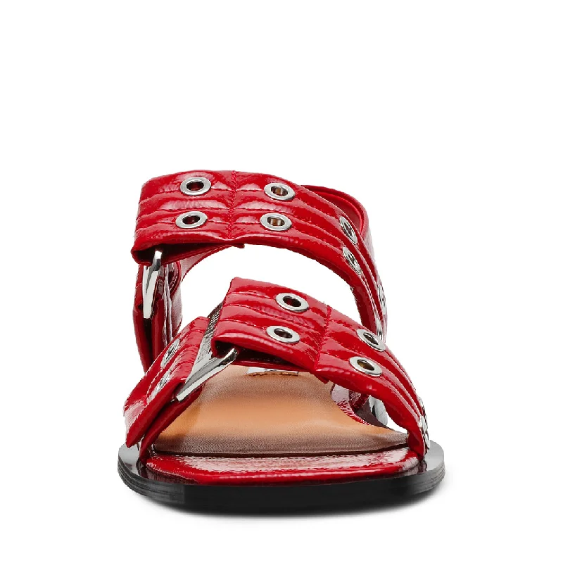 Saria Flat Sandals RED PATENT