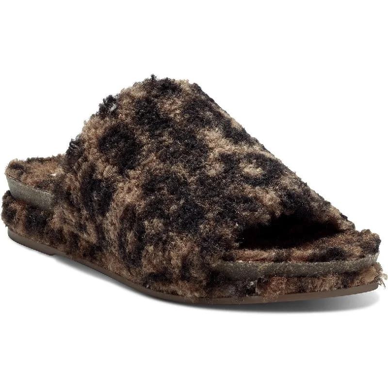 6 Medium (B,M) / Dark Natural/Leopard Fleece