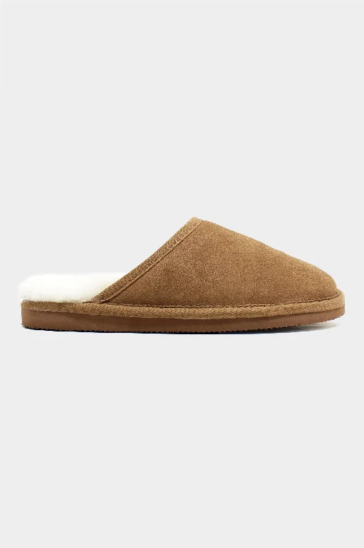 Unisex Sheepskin Scuffs | Camel