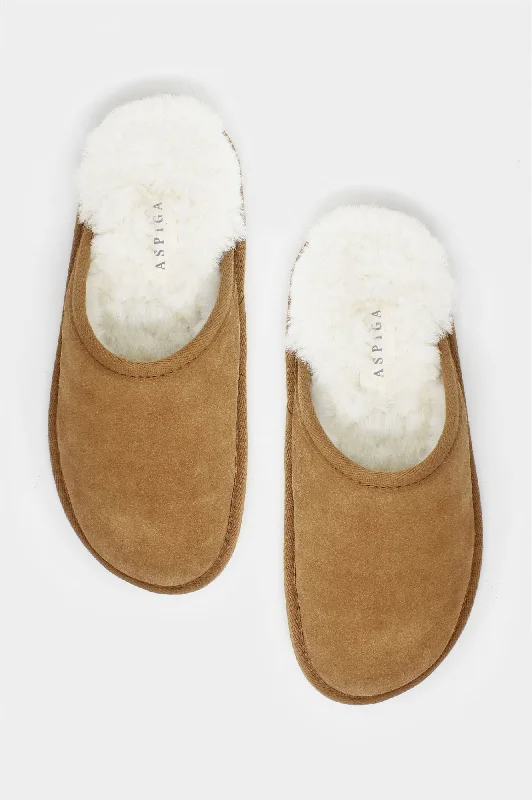 Unisex Sheepskin Scuffs | Camel