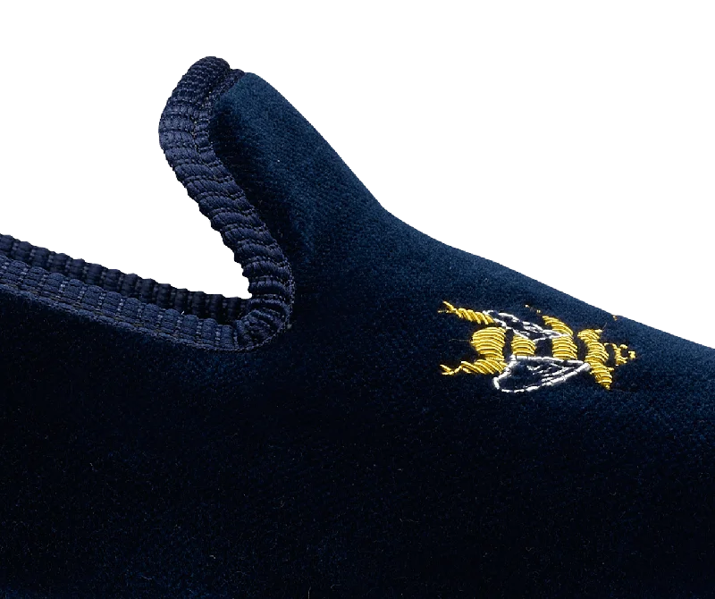 Bees Navy Velvet